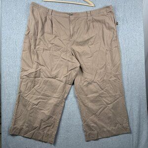 Sonoma Pants Womens Plus 5X Brown Khaki Wide Leg Relaxed Pleated Comfort NEW